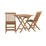 Keňa - Skládací stůl - Přírodní - Teak - 70*70 cm +Keňa skládací židle bez područky - Teak _2
