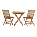 Keňa - Skládací stůl - Přírodní - Teak - 70*70 cm +Keňa skládací židle bez područky - Teak _2