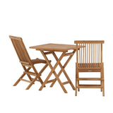 Keňa - Skládací stůl - Přírodní - Teak - 70*70 cm +Keňa skládací židle bez područky - Teak _2