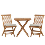 Keňa - Skládací stůl - Přírodní - Teak - 70*70 cm - Skládací židle Kenya bez područky - Teak_2