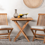 Keňa - Skládací stůl - Přírodní - Teak - 70*70 cm - Skládací židle Kenya bez područky - Teak_2