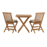 Keňa - Skládací stůl - Přírodní - Teak - 70*70 cm - Skládací židle Kenya bez područky - Teak_2