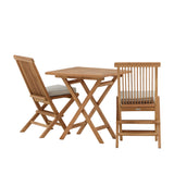 Keňa - Skládací stůl - Přírodní - Teak - 70*70 cm - Skládací židle Kenya bez područky - Teak_2