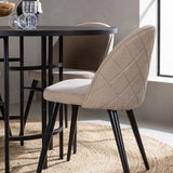 Jídelní stůl Copenhagen – černá/černá dýha + židle se sametovými stehy – černá/béžová látka (polyesterové prádlo) _4