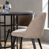 Jídelní stůl Copenhagen – černá/černá dýha + židle se sametovými stehy – černá/béžová látka (polyesterové prádlo) _4