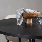 Jídelní stůl Copenhagen – černá/černá dýha + židle se sametovými stehy – černá/béžová látka (polyesterové prádlo) _4