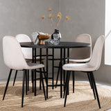 Jídelní stůl Copenhagen – černá / černá dýha + jídelní židle Polar – černé nohy / béžový samet _4