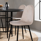 Jídelní stůl Copenhagen – černá / černá dýha + jídelní židle Polar – černé nohy / béžový samet _4