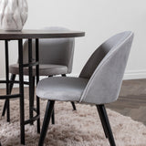 Jídelní stůl Copenhagen – černá / mocca dýha + sametová jídelní židle – světle šedá / černá _4