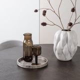 Jídelní stůl Copenhagen – černá / mocca dýha + sametová jídelní židle – světle šedá / černá _4