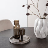 Jídelní stůl Copenhagen – černá / mocca dýha + jídelní židle Polar – černé nohy / béžový samet _4