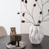 Jídelní stůl Copenhagen – černá / mocca dýha + jídelní židle Polar – černé nohy / béžový samet _4