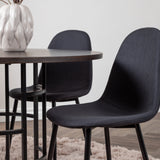 Jídelní stůl Copenhagen – černá / mocca dýha + jídelní židle Polar – černé nohy – černá látka _4