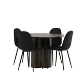 OliviaJídelní stůl-Mocca/MoccaVeneer+PolarJídelní židle-Černé nohy/BlackVelvet_4