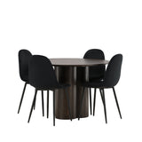 OliviaJídelní stůl-Mocca/MoccaVeneer+PolarJídelní židle-Černé nohy/BlackVelvet_4