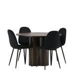 OliviaJídelní stůl-Mocca/MoccaVeneer+PolarJídelní židle-Černé nohy/BlackVelvet_4