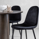 OliviaJídelní stůl-Mocca/MoccaVeneer+PolarJídelní židle-Černé nohy/BlackVelvet_4