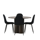 OliviaJídelní stůl-Mocca/MoccaVeneer+PolarJídelní židle-Černé nohy/BlackVelvet_4