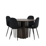 OliviaJídelní stůl-Mocca/MoccaVeneer+PolarJídelní židle-Černé nohy/BlackVelvet_4
