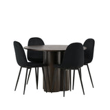 OliviaJídelní stůl-Mocca/MoccaVeneer+PolarJídelní židle-Černé nohy/BlackVelvet_4