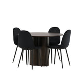 OliviaJídelní stůl-Mocca/MoccaVeneer+PolarJídelní židle-Černé nohy/BlackVelvet_4