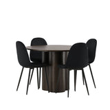 OliviaJídelní stůl-Mocca/MoccaVeneer+PolarJídelní židle-Černé nohy/BlackVelvet_4