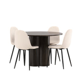 OliviaJídelní Stůl-Mocca/MoccaVeneer+PolarJídelní Židle-Černé nohy/BeigeVelvet_4