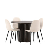 OliviaJídelní Stůl-Mocca/MoccaVeneer+PolarJídelní Židle-Černé nohy/BeigeVelvet_4