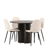 OliviaJídelní Stůl-Mocca/MoccaVeneer+PolarJídelní Židle-Černé nohy/BeigeVelvet_4
