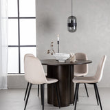 OliviaJídelní Stůl-Mocca/MoccaVeneer+PolarJídelní Židle-Černé nohy/BeigeVelvet_4