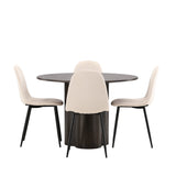 OliviaJídelní Stůl-Mocca/MoccaVeneer+PolarJídelní Židle-Černé nohy/BeigeVelvet_4