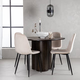 OliviaJídelní Stůl-Mocca/MoccaVeneer+PolarJídelní Židle-Černé nohy/BeigeVelvet_4