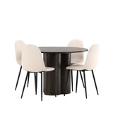 OliviaJídelní Stůl-Mocca/MoccaVeneer+PolarJídelní Židle-Černé nohy/BeigeVelvet_4