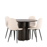 OliviaJídelní Stůl-Mocca/MoccaVeneer+PolarJídelní Židle-Černé nohy/BeigeVelvet_4