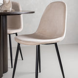 OliviaJídelní Stůl-Mocca/MoccaVeneer+PolarJídelní Židle-Černé nohy/BeigeVelvet_4