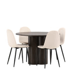 OliviaJídelní Stůl-Mocca/MoccaVeneer+PolarJídelní Židle-Černé nohy/BeigeVelvet_4