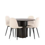 OliviaJídelní Stůl-Mocca/MoccaVeneer+PolarJídelní Židle-Černé nohy/BeigeVelvet_4