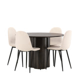 OliviaJídelní Stůl-Mocca/MoccaVeneer+PolarJídelní Židle-Černé nohy/BeigeVelvet_4