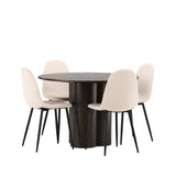 OliviaJídelní Stůl-Mocca/MoccaVeneer+PolarJídelní Židle-Černé nohy/BeigeVelvet_4