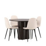 OliviaJídelní Stůl-Mocca/MoccaVeneer+PolarJídelní Židle-Černé nohy/BeigeVelvet_4