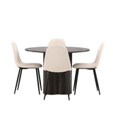 OliviaJídelní Stůl-Mocca/MoccaVeneer+PolarJídelní Židle-Černé nohy/BeigeVelvet_4