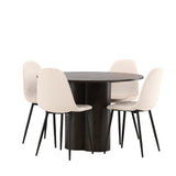 OliviaJídelní Stůl-Mocca/MoccaVeneer+PolarJídelní Židle-Černé nohy/BeigeVelvet_4