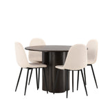 OliviaJídelní Stůl-Mocca/MoccaVeneer+PolarJídelní Židle-Černé nohy/BeigeVelvet_4