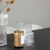 Jídelní stůl Vail – černá / kouřová černá MDF + sametová jídelní židle – světle šedá / černá _6