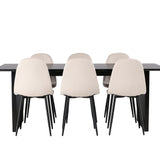 Jídelní stůl Vail - černá / kouřová černá MDF + jídelní židle Polar - černé nohy / béžový samet _6