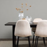 Jídelní stůl Vail - černá / kouřová černá MDF + jídelní židle Polar - černé nohy / béžový samet _6