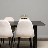 Jídelní stůl Vail - černá / kouřová černá MDF + jídelní židle Polar - černé nohy / béžový samet _6