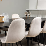 Jídelní stůl Vail - černá / kouřová černá MDF + jídelní židle Polar - černé nohy / béžový samet _6