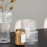 Jídelní stůl Vail - černá / kouřová černá MDF + jídelní židle Polar - černé nohy / béžový samet _6