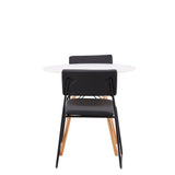 Jídelní stůl Danburi - Woodlook / Woodlook MDF + židle Kenth - černá / černá PU _2